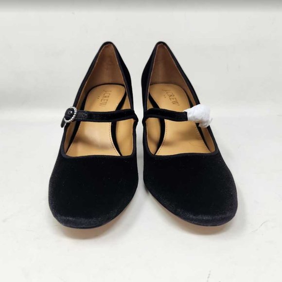 New women's 6.5 J Crew Factory velvet Mary Jane pumps in Black - Picture 7 of 11